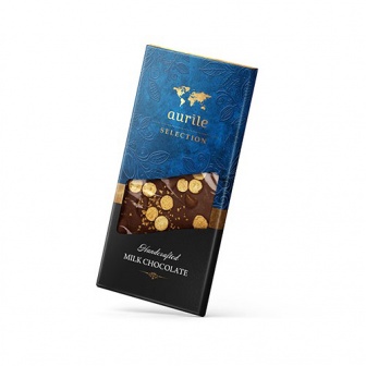 Chocolate de Leche con Almendras y Galletas Amaretti (100g) - Aurile Selection