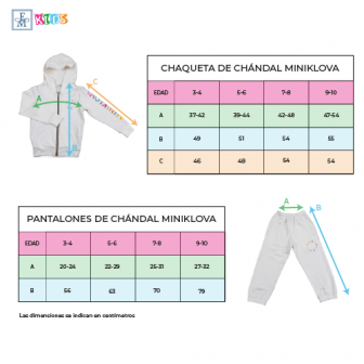 Chaqueta con Capucha + Pantalón de Chándal BLANCO 3-4 años MINIKLOVA